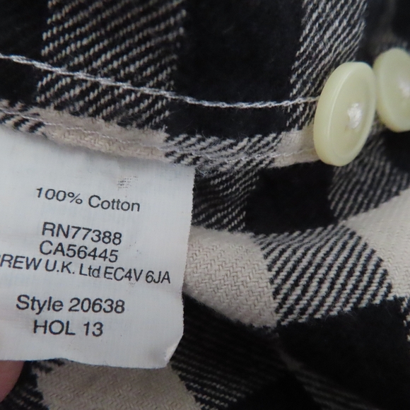 J Crew Shirt Mens M Button Up Heavyweight Flannel Plaid beige black Pocket - Picture 4 of 4